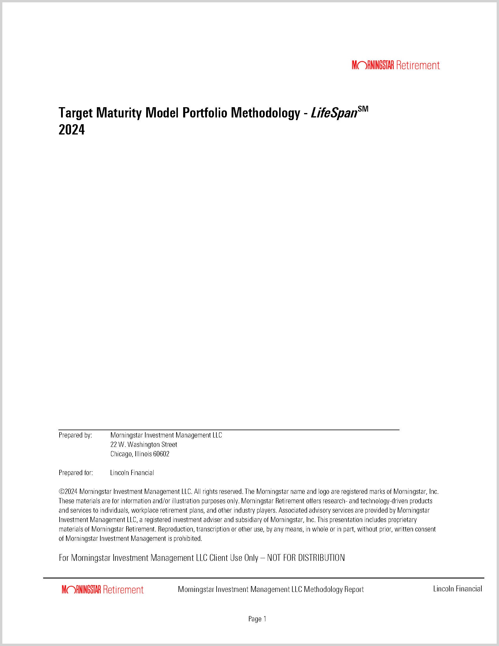 Morningstar - LifeSpan condensed methodology