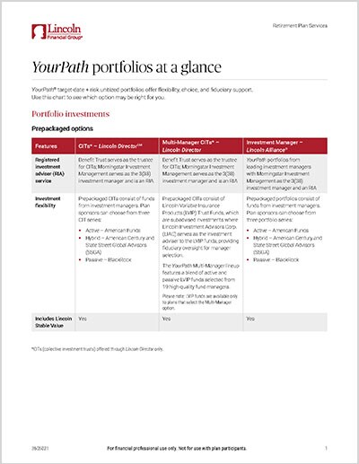 YourPath® portfolios at a glance