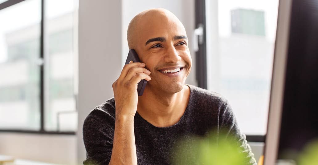 man on phone
