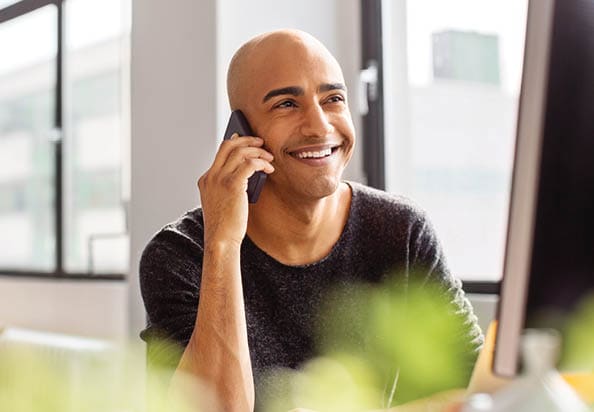 man on phone