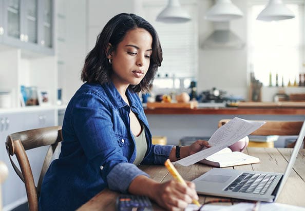 woman working at a desk